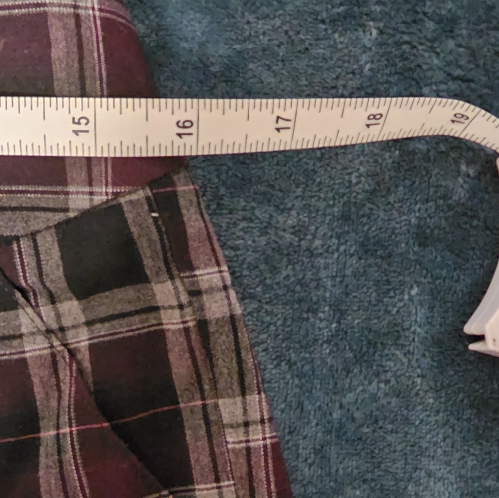 4/$20 Plaid Black & Burgundy Shorts - Picture 3 of 5